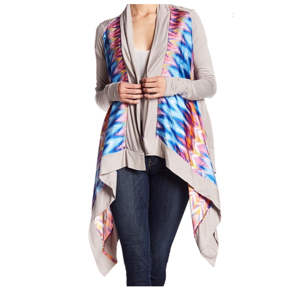 Vertigo Printed Open Front Cardigan 🔴Small